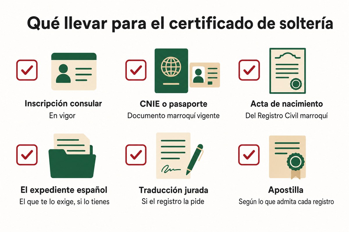 Qué llevar para el certificado de soltería